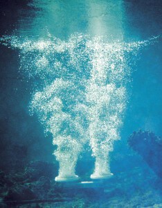 An Otterbine unit releasing bubbles to the surface