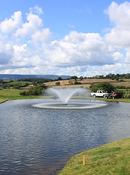 An Otterbine Aerating Fountain at the Celtic Manor Resort 