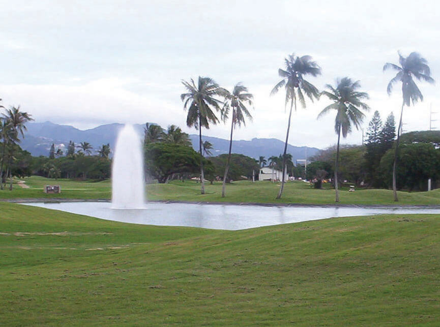 An Otterbine Aerating Fountain at the Navy Marine Golf Course